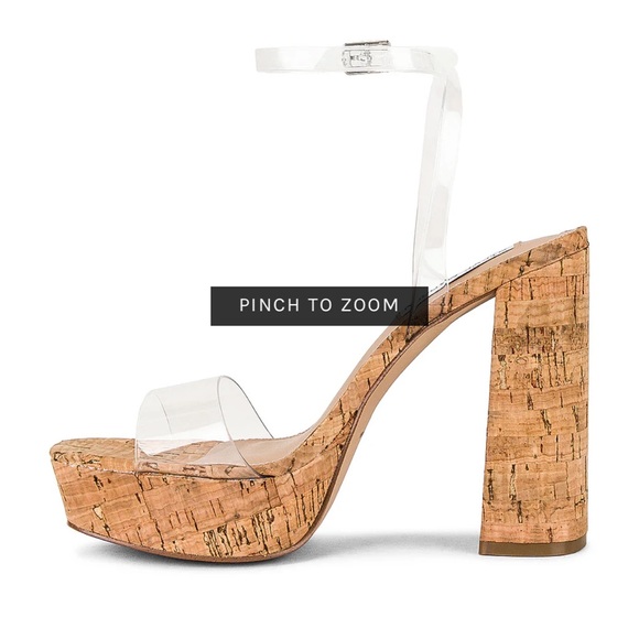 FINAL SALE-Steve Madden- Lessa Platform Sandal- Clear/cork- size 10M - Picture 8 of 11